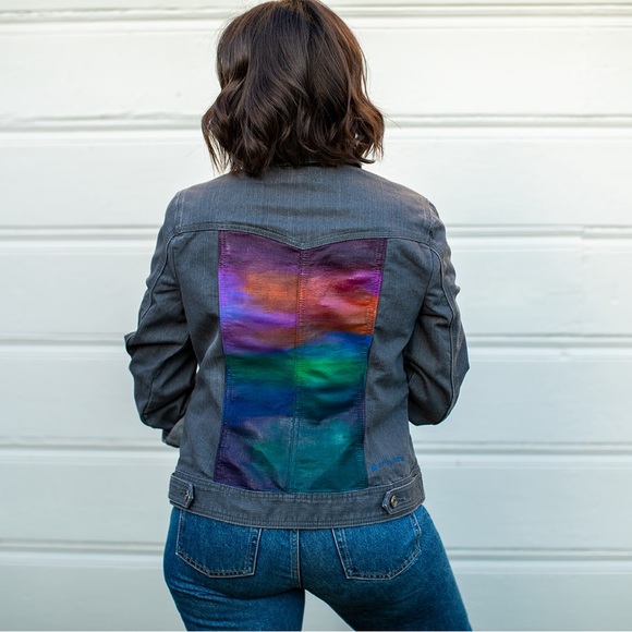 Hand Painted Denim Jacket - Picture 2 of 9